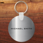 銀ステンレス鋼メタル キーホルダー (正面)