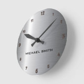 銀ステンレス鋼メタル ラウンド壁時計 (傾斜)