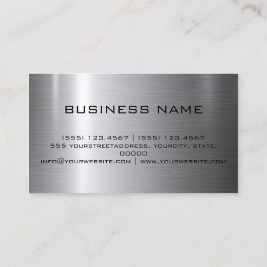 銀ステンレス鋼メタル 名刺 (裏面)