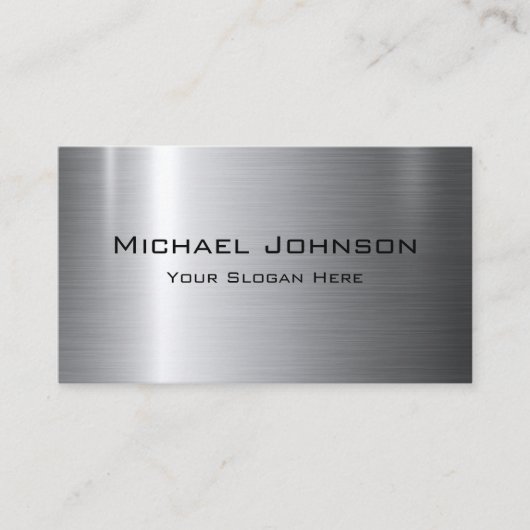 銀ステンレス鋼メタル 名刺 (正面)