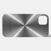 銀ステンレス鋼メタル Case-Mate iPhoneケース (裏面 (横))