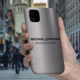 銀ステンレス鋼メタル iPhone 11 ケース