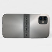 銀ステンレス鋼モダン金属 Case-Mate iPhoneケース (裏面(横))