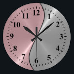 銀ステンレス鋼ルックデコ5 ラージ壁時計<br><div class="desc">銀ステンレス鋼の金属の外観。選択しカスタマイズて。購入する前に画像「Numbers 1-12」を削除または変更。デザインは他の製品で利用可能。</div>