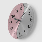 銀ステンレス鋼ルックデコ5 ラージ壁時計 (傾斜)