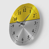 銀ステンレス鋼ルックデコ6 ラージ壁時計 (傾斜)