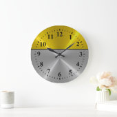 銀ステンレス鋼ルックデコ6 ラージ壁時計 (ホーム)