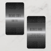 銀ステンレス鋼金属穴2 名刺 (正面/裏面)