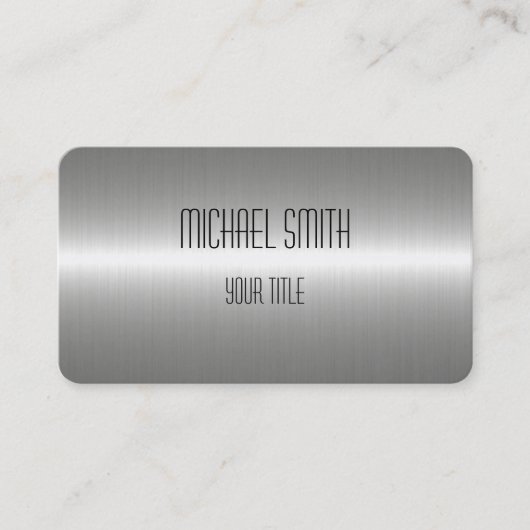 銀ステンレス鋼金属 名刺 (正面)