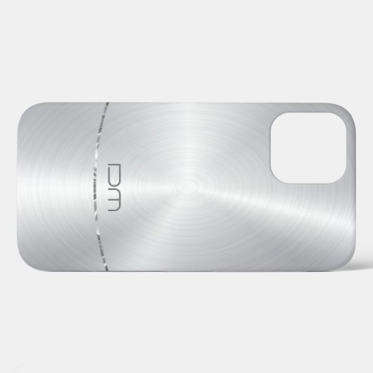 銀ステンレフェイクス銀アクセント Case-Mate iPhoneケース (裏面 (横))