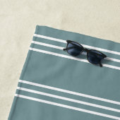 銀ストライプカスタムモノグラムビーチタオル ビーチタオル (インサイチュ)