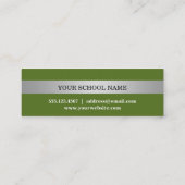 銀ストライプグリーンクラス年鑑カード コーリングカード (裏面)