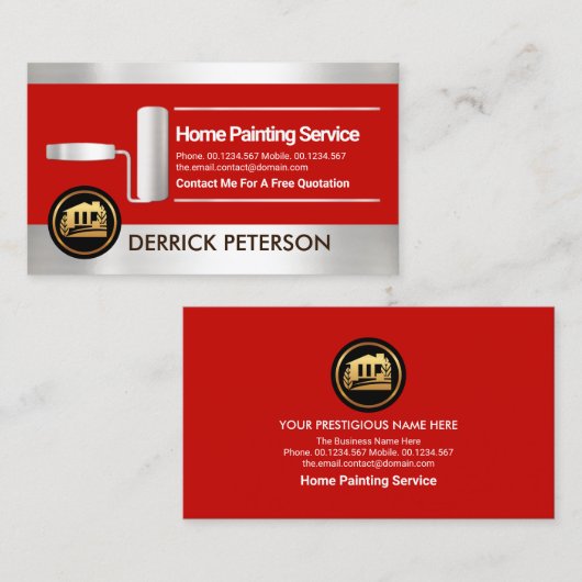 銀ストライプ製ロー絵を描ラブ絵を描ラシ 名刺 (正面/裏面)