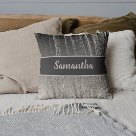 銀ストリーク金ストライプ属モダンエレガント クッション