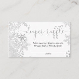 銀スノーフレーク男女兼用ベビーおむつラッフル エンクロージャーカード