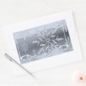 銀スノーフレーク・シール 長方形シール (封筒)