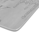 銀スパークルエレガントグリッタードリップスモノグラム カッティングボード (角)