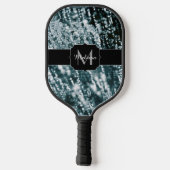 銀スパークルス凍っていアイバブルMonogram ピックルボールラケット (裏面)