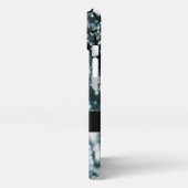 銀スパークルス凍っていアイバブルMonogram iPhoneケース (左側面)