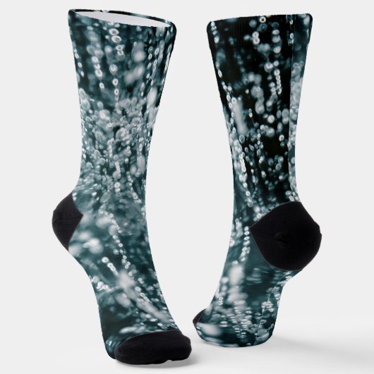 銀スパークル凍っていアイスバブル抽象芸術モノグラム ソックス (傾斜あり)