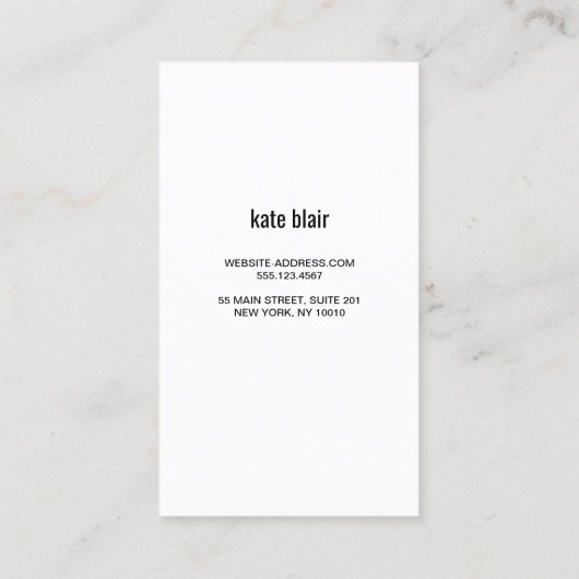 銀セクフェイクインストライプ美しいサロン 名刺 (裏面)