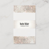 銀セクフェイクインストライプ美しいサロン 名刺 (正面)