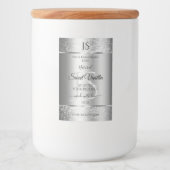 銀ソフトモダングリッターモノグラム製品ラベル フードラベル (正面)