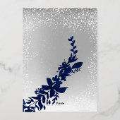 銀タイポグラフィ青葉雪のクリスマスエレガント 箔招待状 (裏面)