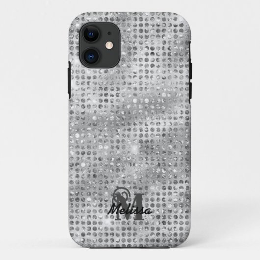 銀ダイヤエレガントモンド模様モノグラム Case-Mate iPhoneケース (裏面)
