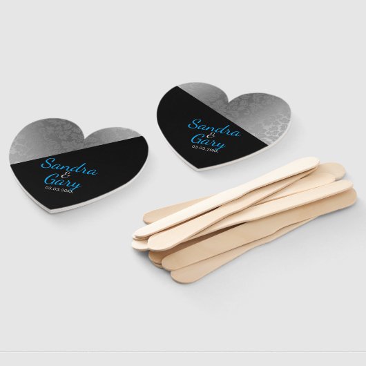 銀ダマスク模様 ハンドファン (組立なし)