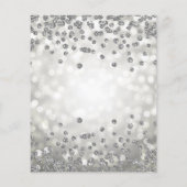 銀ティール（緑がかった色）フローラ60誕生日ライト招待状 チラシ (裏面)