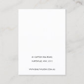 銀ティール(緑がかった色)ブルーロータスシンプルイヤリングディスプレイ 名刺 (裏面)