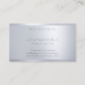 銀テンプレートモノグラムのモダンプロフェッショナル 名刺 (裏面)