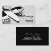 銀テーブル設定ケータリング食品名刺 名刺 (正面/裏面)
