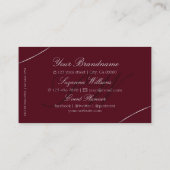 銀デコールダイヤモンドとモノグラムでバーガンディ 名刺 (裏面)