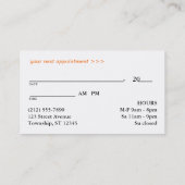 銀デザインのカーブ-オレンジアポイントメントカード 予約カード (裏面)