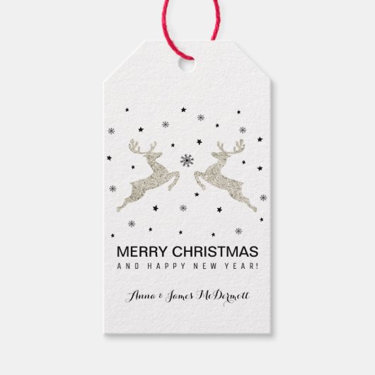 銀トナカイ ギフトタグ (正面)