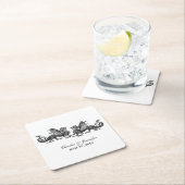 銀ドラゴエレガントンズの結婚紙コースター スクエアペーパーコースター (インサイチュ)