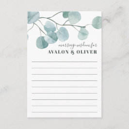 銀ドル結婚ユーカリの結婚 アドバイスカード