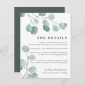 銀ドル結婚ユーカリ エンクロージャーカード (正面/裏面)