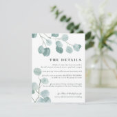 銀ドル結婚ユーカリ エンクロージャーカード (スタンド正面)