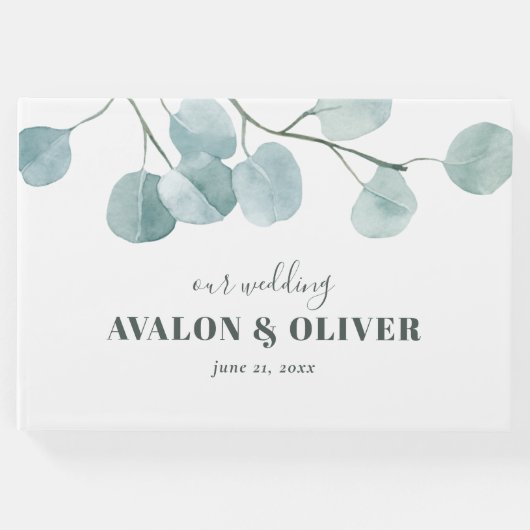 銀ドル結婚ユーカリ ゲストブック (正面)