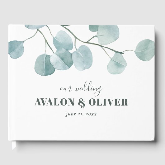 銀ドル結婚ユーカリ ゲストブック (正面)