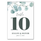 銀ドル結婚ユーカリ テーブルナンバー (裏面)