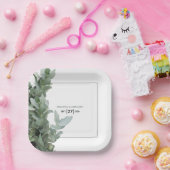 銀ドル結婚ユーカリ ペーパープレート (パーティー)