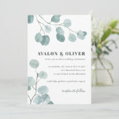 銀ドル結婚ユーカリ 招待状 (スタンド正面)