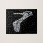 銀ハイヒールカスタマイズ追加文字 ジグソーパズル (横)