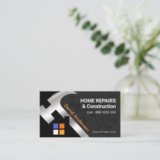 銀ハンマー屋根のハンドマン 名刺 (スタンド正面)