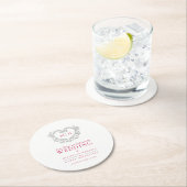 銀ハートベリー赤リースモノグラム結婚ズ ラウンドペーパーコースター (インサイチュ)