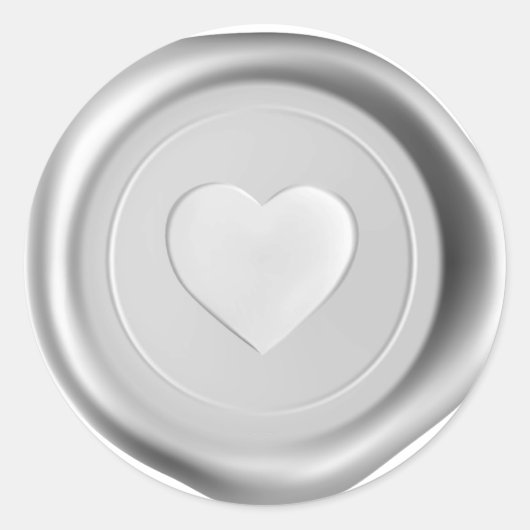 銀ハートワックスシ結婚ールの封筒シール ラウンドシール (正面)